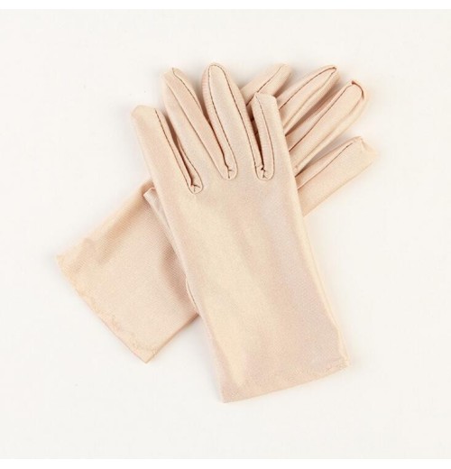 Gants Fleur brodée Beige